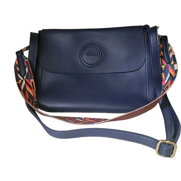 Passion Handbags - B. lush  by Passion Vegan Leather Shoulder Bag with Double Strap/ Lanyard